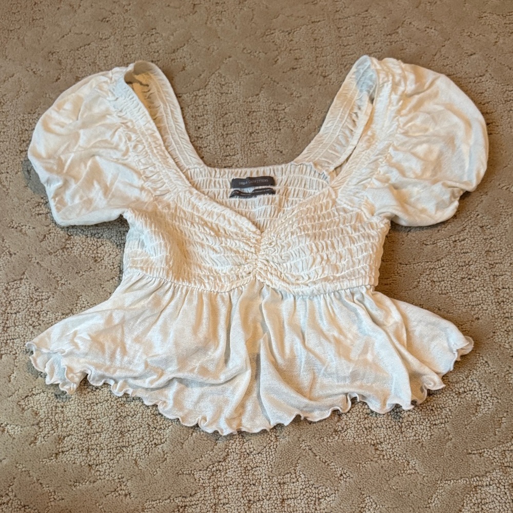 Urban Outfitters Cream Puff Sleeve Blouse